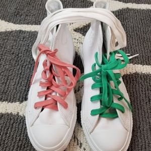 Leather converse high top sneakers